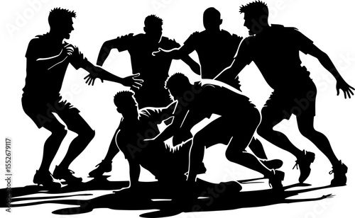 American Football Action Silhouette vector bundle