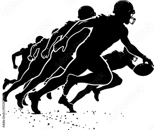American Football Action Silhouette vector bundle