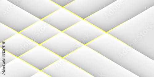 Abstract Geometric Overlapping White and Yellow Lines Background