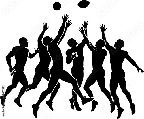 American Football Action Silhouette vector bundle
