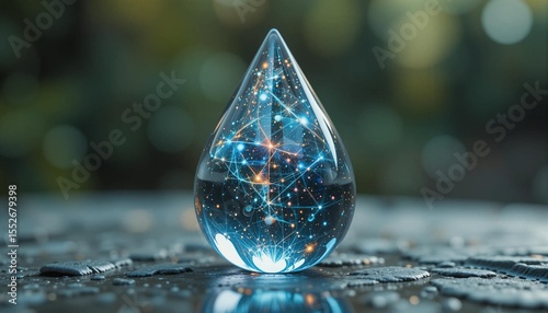 Crystal Water Drop Background Image, Space, Nature, Environment, Earth, Banner Texture Advertising Poster