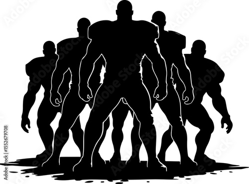 American Football Players Catching Ball Silhouette vector bundle