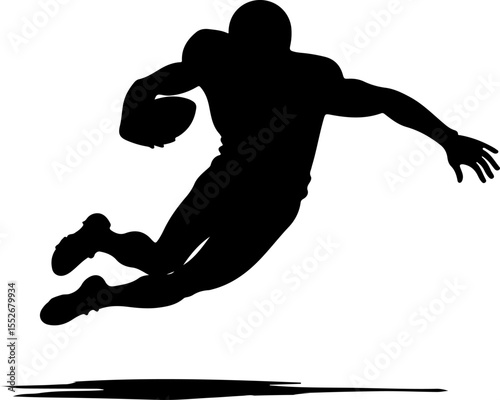 American Football Players Catching Ball Silhouette vector bundle