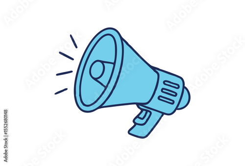 Megaphone icon isolated on white background for communication and announcement.