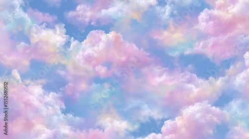 Wallpaper Mural Ethereal pastel clouds float in a dreamy blue sky landscape backdrop Torontodigital.ca