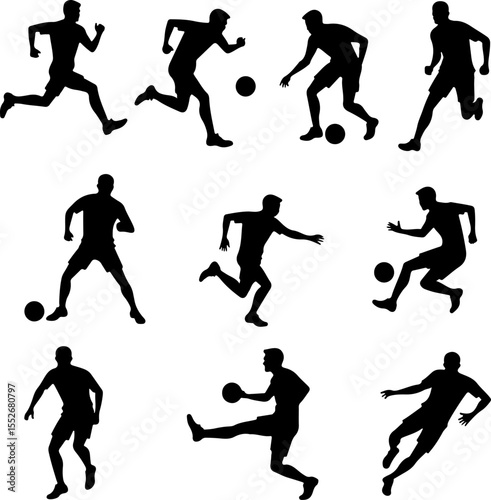 Wallpaper Mural American Football Players Catching Ball Silhouette vector bundle Torontodigital.ca