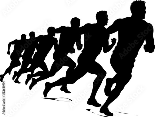American Football Players Catching Ball Silhouette vector bundle