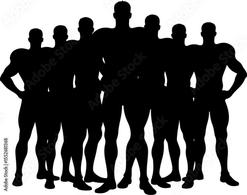 American Football Players Catching Ball Silhouette