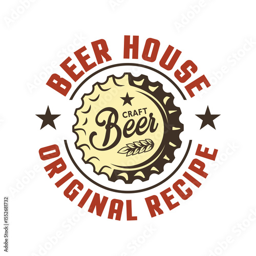 Beer house typography logo vector design