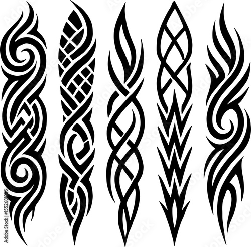  Tribal Tattoo Design Elements vector bundle