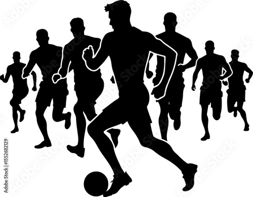 American Football Player Silhouettes vector bundle