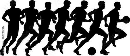 American Football Player Silhouettes vector bundle