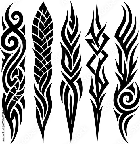  Tribal Tattoo Design Elements vector bundle