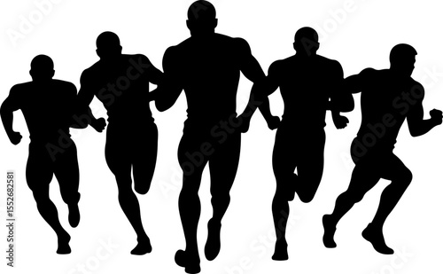 American Football Player Silhouettes vector bundle