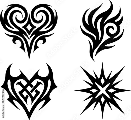  Tribal Tattoo Design Elements vector bundle
