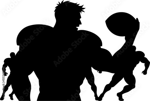 American Football Player Silhouettes vector bundle