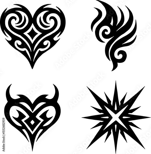  Tribal Tattoo Design Elements vector bundle