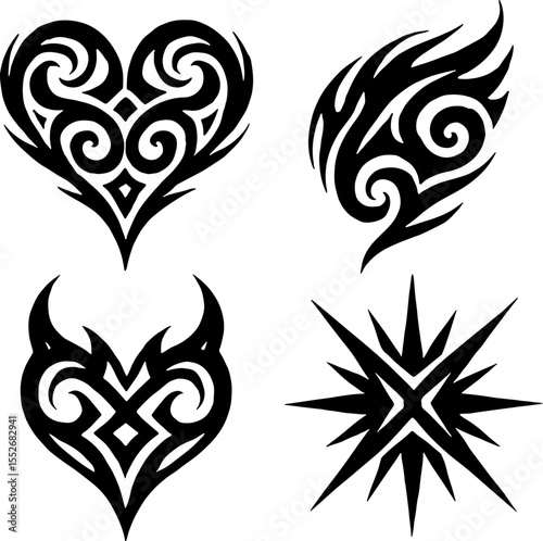  Tribal Tattoo Design Elements vector bundle