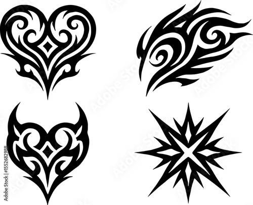  Tribal Tattoo Design Elements vector bundle