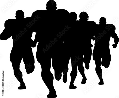 American Football Player Silhouettes vector bundle