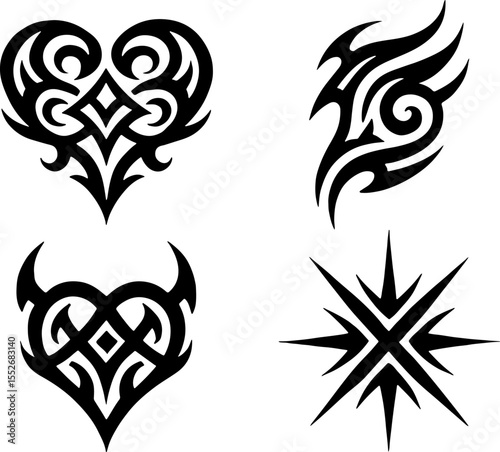 Tribal Tattoo Design Elements vector bundle
