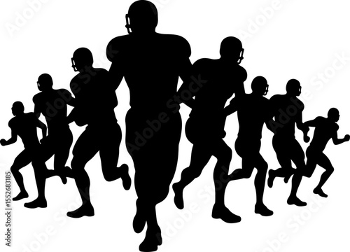 American Football Player Silhouettes vector bundle