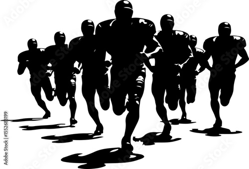 American Football Player Silhouettes vector bundle
