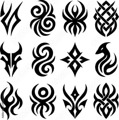  Tribal Tattoo Design Elements vector bundle