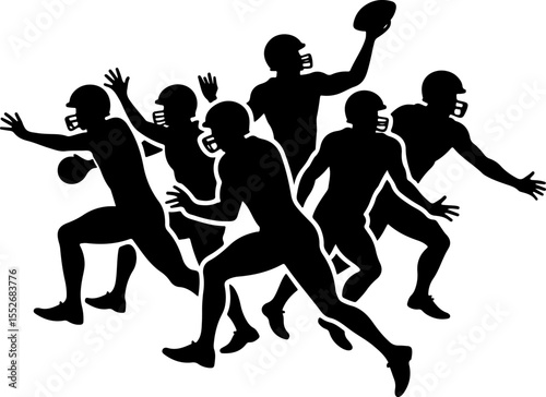 American Football Players Vector Bundle