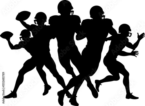 American Football Players Vector Bundle