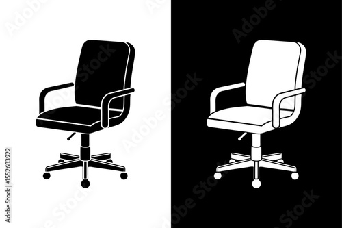 Silhouette of Office Chair. Clean Vector Illustration for Office Furniture