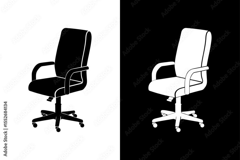 Obraz premium Office Chair Icon. Vector Silhouette Illustration in Black and White
