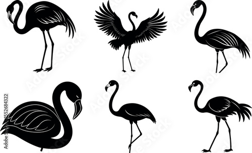 Flamingo Silhouette Collection EPS Files for Sublimation Stickers and Craft Projects