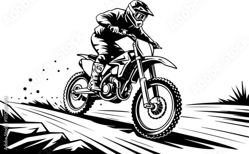 Motocross Rider Jumping Silhouette vector