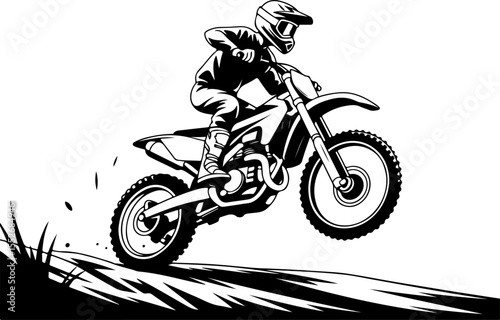 Motocross Rider Jumping Silhouette vector