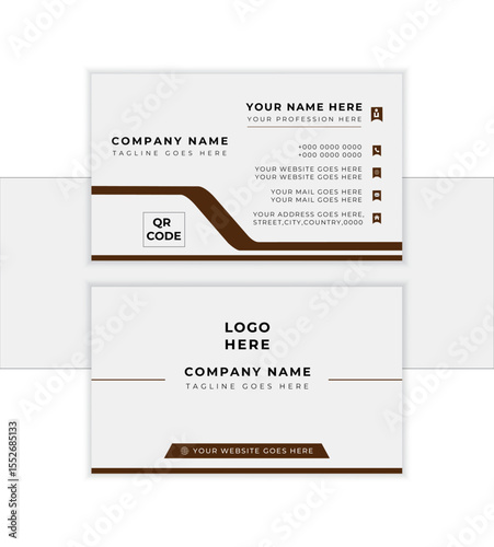 modern business card design, double sided business card design template, vertical & horizental clean layout, print template, editable vector design 
                     