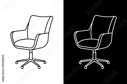 Swivel Chair Line Icon. Professional Office Furniture Symbol Vector