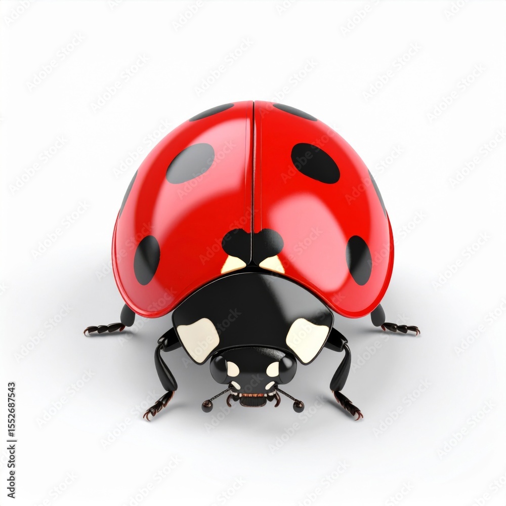 Fototapeta premium Closeup of a Red Ladybug on White Background