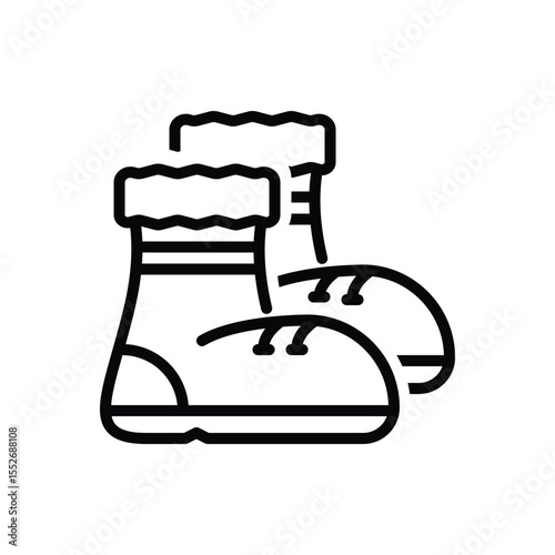 Black line  icon for felt boot