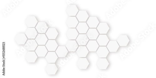 White cotton swabs are isolated on a background with a subtle hexagonal pattern