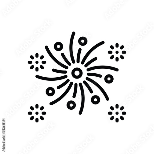 Black line  icon for fireworks