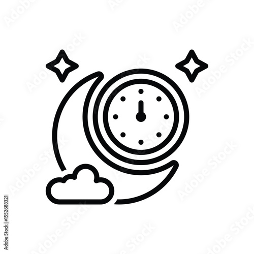 Black line  icon for midnight