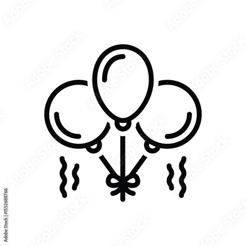 Black line  icon for balloons