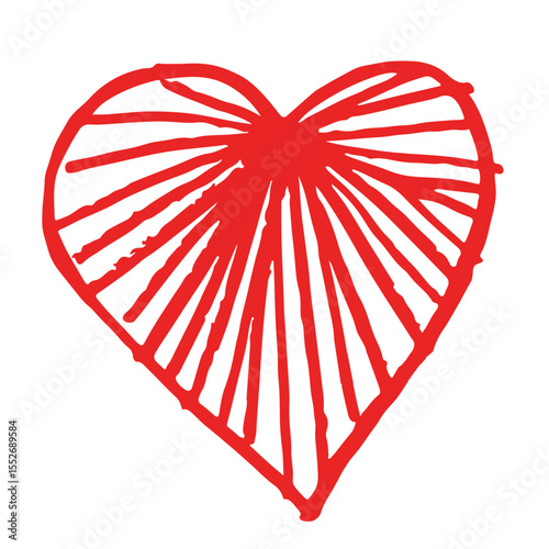 Red heart drawing love valentine's day passion declaration