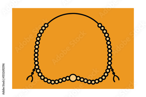 Outline Frame Featuring Simple Tasbeeh Beads