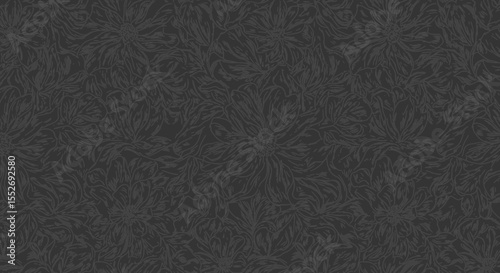 Subtle floral pattern in dark gray tones for backgrounds and textures