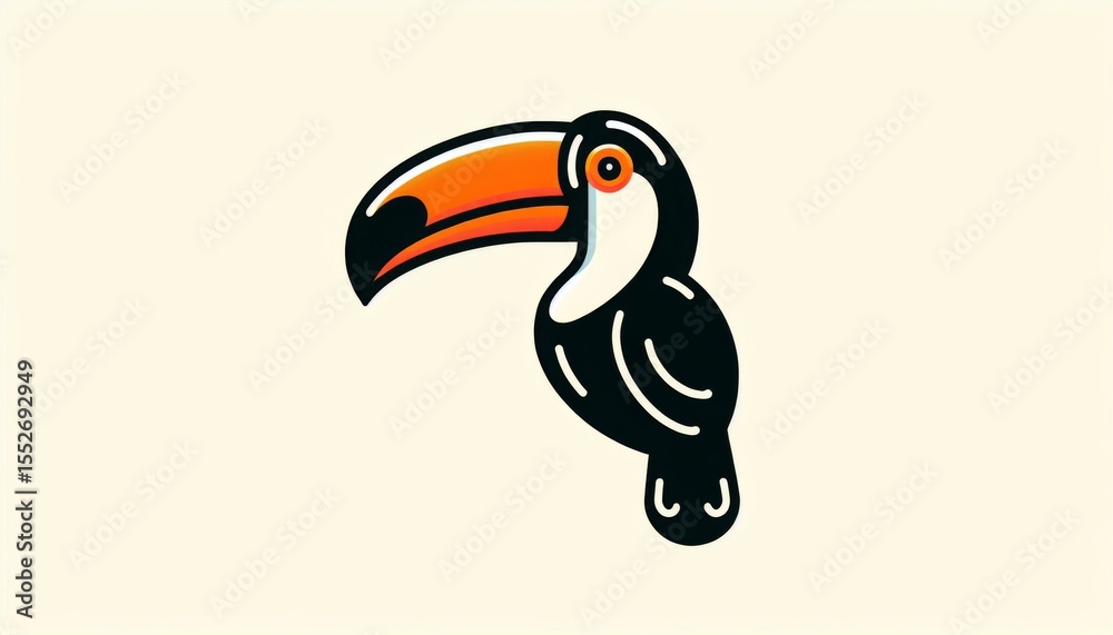 Naklejka premium Pixel Art Toucan Illustration