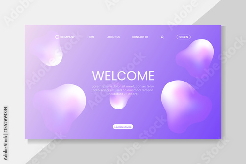Modern Light-Themed Landing Page with 3D Gradient Blobs