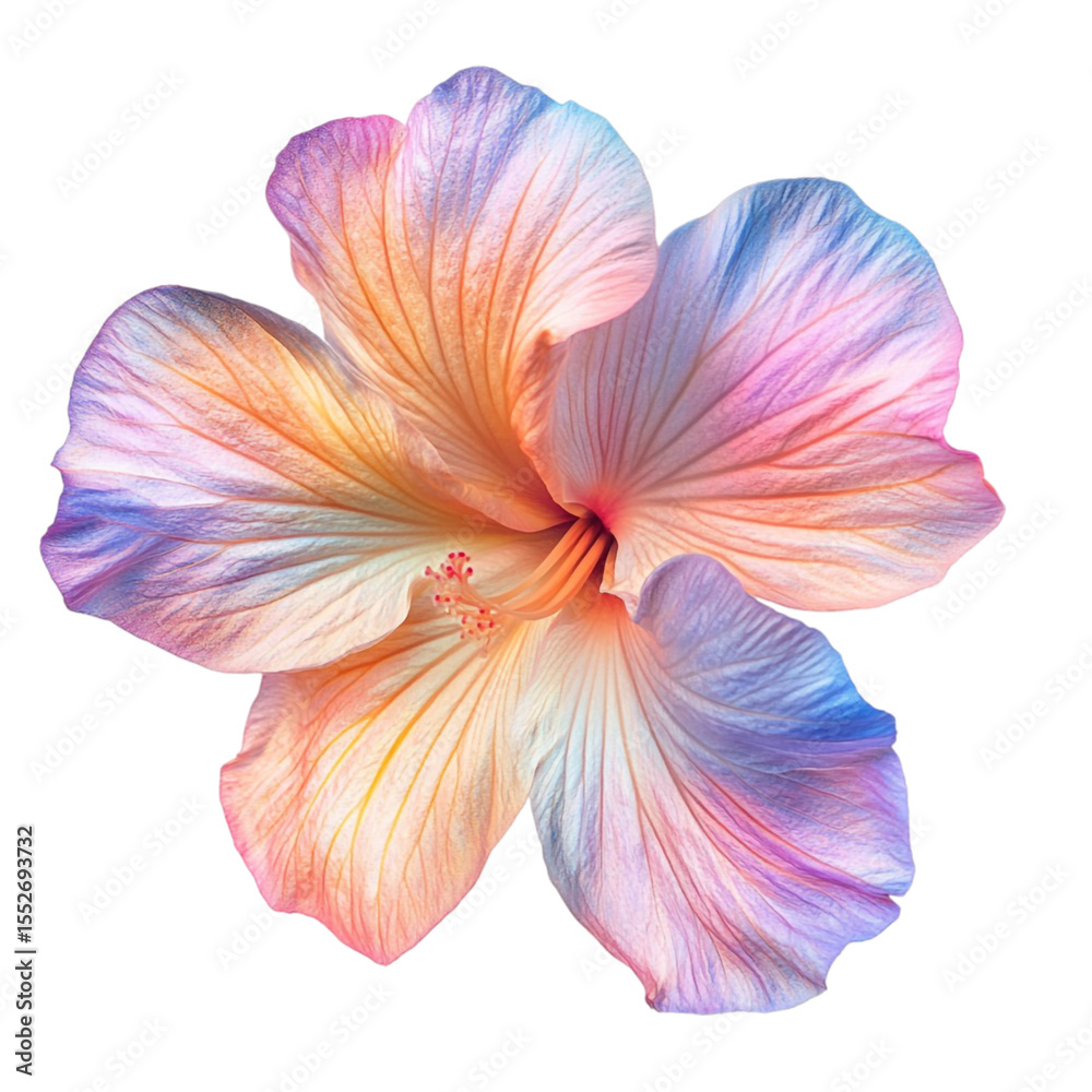 Fototapeta premium Pastel Hibiscus Flower Artistic Design Colorful Petals Nature Bloom