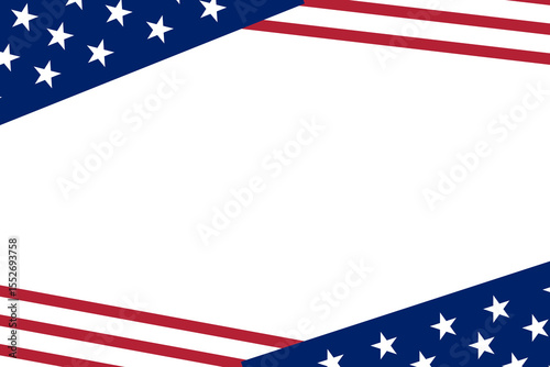Independence Day America Banner with Patriotic Elements